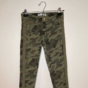 Army print mid rise jeans